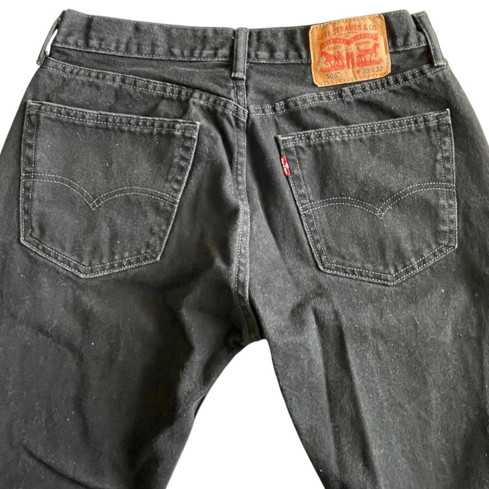 Levi’s 550 Black Jeans Mens 33x32 Relaxed Fit Straight Leg Denim Pants CLEAN! - Picture 4 of 9